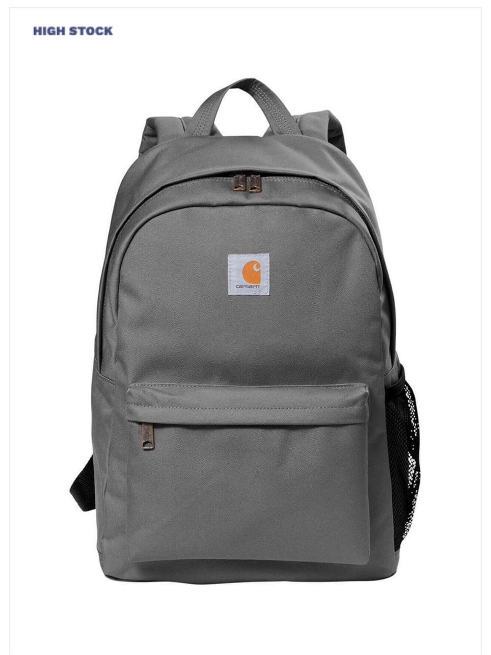 Carhartt Gray Canvas Everyday Backpack with Front Pocket